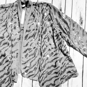 BNWT SWAK Plus Zebra sequin sparkle cardigan - 3X